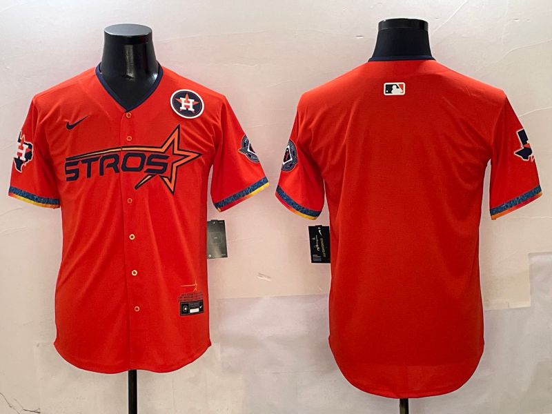 Men Houston Astros Blank Orange Five generation Joint Name 2025 Nike MLB Jersey style 2->houston astros->MLB Jersey